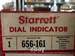 Starrett 656-161J Dial Indicator 0-0.5mm Range, Dial Reading 0-10-0 IN STOCK