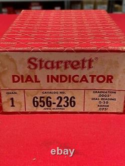 Starrett 656-236J Dial Indicator. 075 Range, Dial Reading 0-30 IN STOCK Vintage