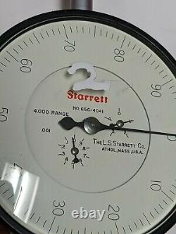 Starrett 656-4041 Dial Indicator. 001 Graduation 4 Range