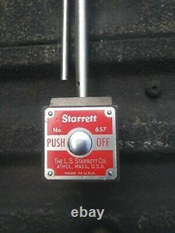 Starrett 657AA Magnetic Base Holder, Dial Indicator 25-441j& Roller Contact 25w