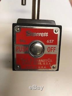 Starrett 657AA Magnetic Base Indicator Holder WithStarrett 196 Dial Indicator