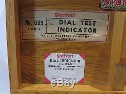 Starrett 665 Dial Test Indicator with 25-B Dial Indicator Wooden Box Nice