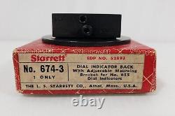Starrett 674-3 Dial Indicator Back w Adjustable Mounting Bracket for No. 655