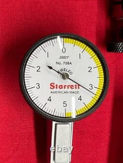 Starrett 708ACZ Dial Test Indicator with Dovetail Mount. 010 Range, 0-5-0 Dial