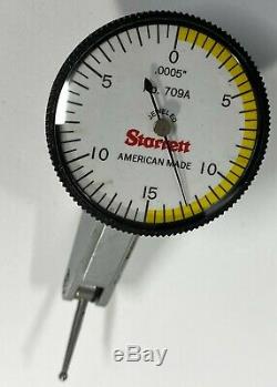 Starrett 709A Dial Test Indicator. 030 Range. 0005 Graduation