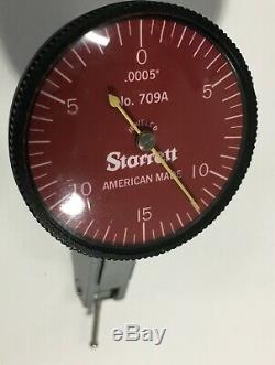 Starrett 709A Horizontal Dial Test Indicator. 030 Range. 0005 Graduation