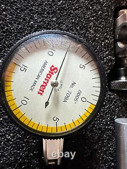 Starrett 709ACZ Dial Test Indicator with Dovetail Mount. 030 Range, 0-15-0 Dial
