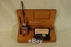 Starrett 711-f Last Word Dial Test Indicator & 657 Magnetic Base In Wooden Box