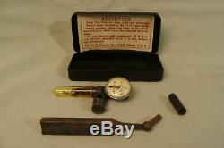 Starrett 711-f Last Word Dial Test Indicator & 657 Magnetic Base In Wooden Box
