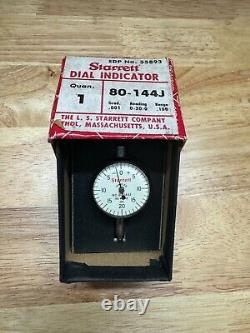 Starrett 80-144J 0.100 0-20-0 ANSI Group 0 Miniature Dial Indicator