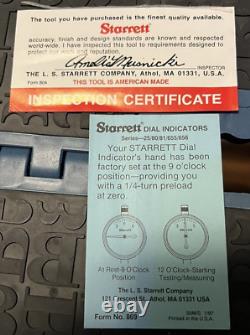 Starrett 81-111J 1/32 Miniature Dial Indicator 0.0001 Graduation White Dial