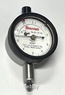 Starrett 81-111J (TG) Dial Indicator, 0.025 Range. 0001 Graduation