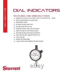 Starrett 81-131J Dial Indicator, 0.375 Stem Dia, Lug-on-Center Back