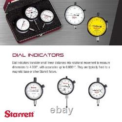 Starrett 81-131J Dial Indicator, 0.375 Stem Dia, Lug-on-Center Back