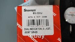 Starrett 81-131J Dial Indicator, 0.375 Stem Dia, Lug-on-Center Back New