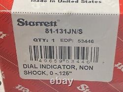 Starrett 81-131JN/S, Dial Indicator, 53446, 1-11/16 Face, Jeweled, Non-Shock