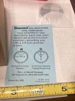 Starrett 81-131JN/S, Dial Indicator, 53446, 1-11/16 Face, Jeweled, Non-Shock