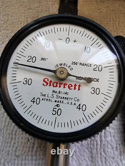 Starrett 81-141J Dial Indicator 0.250 Range, 0-50-0 Balanced Dial NEW OPEN BOX