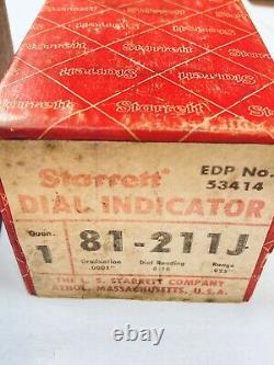 Starrett 81-211J Dial Indicator with Box. 0001 Resolution NICE