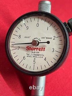 Starrett 81-224J Dial Indicator 0.025 Range, 0-10 Balanced Dial IN STOCK