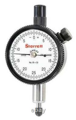 Starrett 81-245J Dial Indicator, 0 To 0.125 In, 0-50