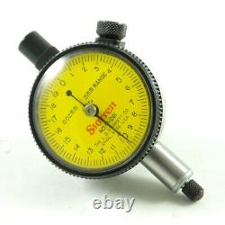 Starrett 81-261J Dial Indicator 5mm Range. 02mm Grads Lug Back Yellow Face USA