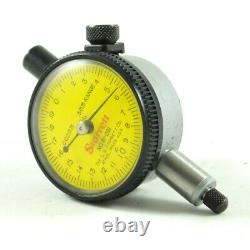 Starrett 81-261J Dial Indicator 5mm Range. 02mm Grads Lug Back Yellow Face USA