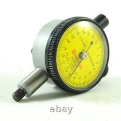 Starrett 81-261J Dial Indicator 5mm Range. 02mm Grads Lug Back Yellow Face USA