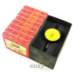 Starrett 81-261J Dial Indicator 5mm Range. 02mm Grads Lug Back Yellow Face USA