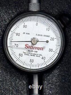 Starrett 81-281J Dial Indicator 0-100 Dial 2.5mm Range Machinist Tool Unused