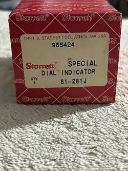 Starrett 81-281J Dial Indicator 0-100 Dial 2.5mm Range Machinist Tool Unused