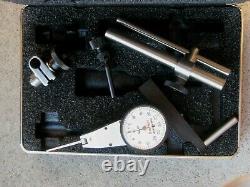 Starrett #811 Swivel Head Dial Indicator with Attachments in Case Used