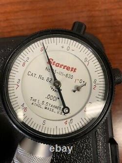 Starrett Cat. No. 82 dial bore gage & master set ring, 1.000 with. 0001 indicator