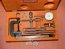 Starrett Dial Indicator 196A 196.001 Set with Wood Case