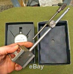 Starrett Dial Indicator 25-511 With 657 Magnetic Base Stand 0 to 0.200 0-5-0