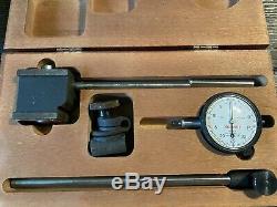 Starrett Dial Indicator Set. #657 Magnetic Base / #25-131 Dial / Wood Case