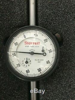 Starrett Dial Indicator model 25-2041J. 001 & 0-2 RANGE W Box