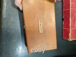 Starrett Dial Indicator set No. 196 Clean in Original Wooden Box Cardboard Cover