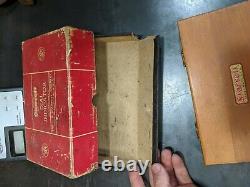 Starrett Dial Indicator set No. 196 Clean in Original Wooden Box Cardboard Cover
