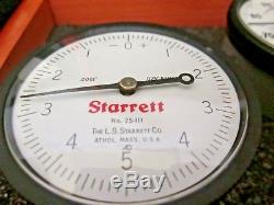 Starrett Dial Indicators Lot Set In Original Case/box Test Equipment Tool Biddle