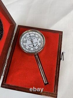 Starrett Dial Test Indicator Jewled 196B1 Back Plunger With Wooden Box