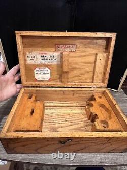 Starrett Dial Test Indicator Set #665 with No 25-C Dial Indicator Orig Wooden Box