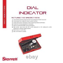 Starrett Dial Test Indicator with Dovetail Mount 3808AC