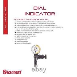 Starrett Last Word Dial Test Indicator with Attachments, White Dial