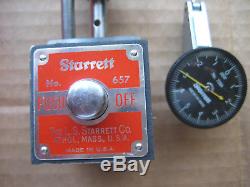 Starrett Magnetic Base Holder # 657 Aa With 708a Dial Indicator (sticks)