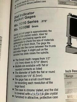 Starrett Micrometer No. 1010RZ Pocket Dial Gauge With Case