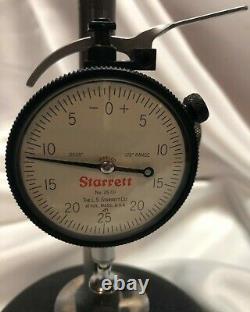 Starrett Model 654 Bench Gage Base with 25-131 Indicator In Case Perfect