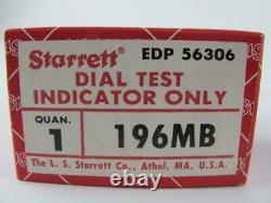 Starrett NEW No 196MB Universal Dial Test. 01mm Back Plunger Indicator EDP 56306