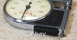 Starrett No. 1010-E dial indicator pocket gage with round contacts Made in U. S. A