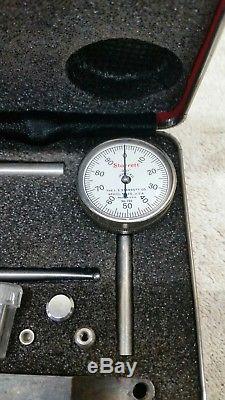 Starrett No. 196 Dial Indicator Kit Set withAttachments in Case Box Back Plunger